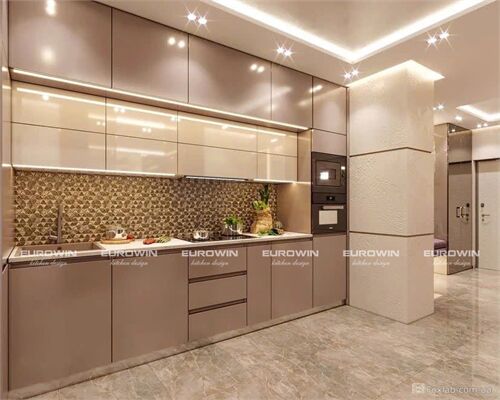 Tủ Bếp Inox Cánh Kính Chữ I (Mã SP: EU870)